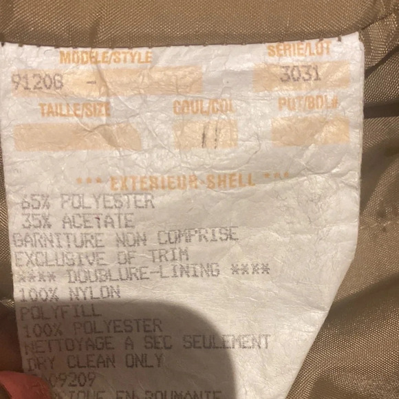 Cleo petites tan faux fur trim soft suede puffer jacket Sz PM - Picture 6 of 14